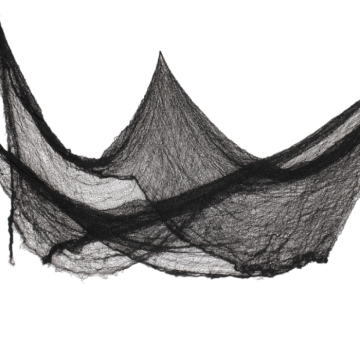 Sort net dekorationsklæde - 0,7x9,8 m