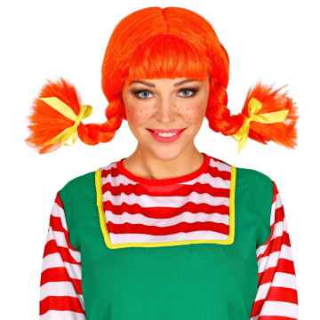 Orange wig with braids