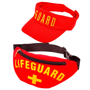 Lifeguard set with belt bag and visor
