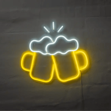 Øl neon LED skilt - 37x40 cm