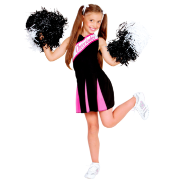 Black and pink cheerleader costume for kids