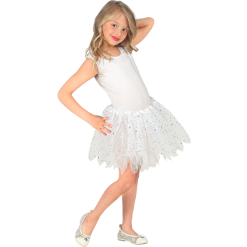 White glitter tutu tulle skirt for children