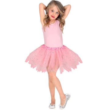 Pink glitter tutu tulle skirt for children