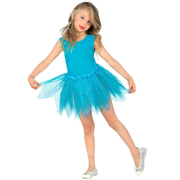 Blue glitter tutu tulle skirt for kids