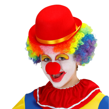 Red Bowler Clown Hat for Kids