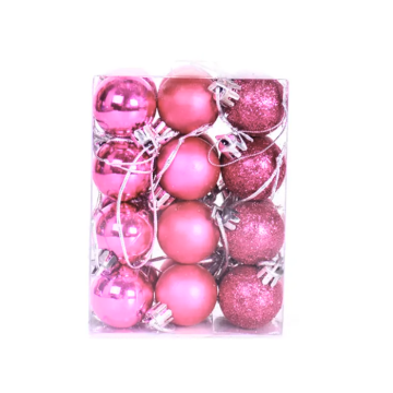 Pink Christmas balls 36x - 3 cm