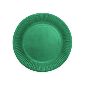 Dark green paper plates 8x - Ø 18 cm