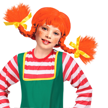 Orange wig with braids for children