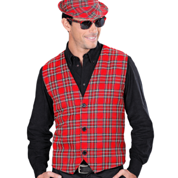 Red Checked Waistcoat