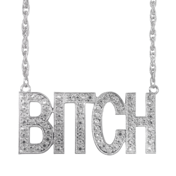 Bitch silver necklace - 65 cm