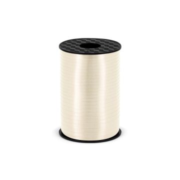 Cream white plastic gift ribbon - 5 mm x 225 m