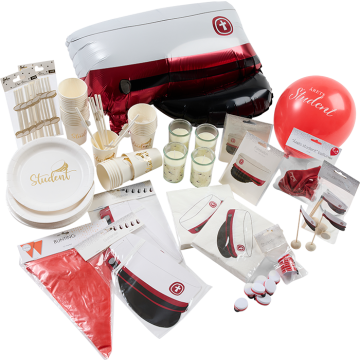 Red deluxe graduation parade parents decoration package