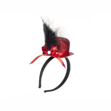 Tiny Glitter Top Hat-Red