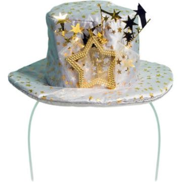Silver hat with gold star 20x3 cm