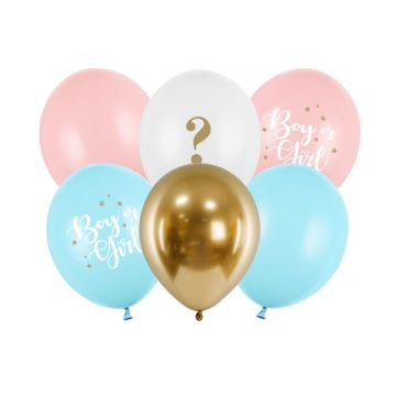 Boy or girl balloons 6x - Ø 30 cm