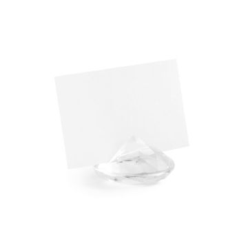 Diamond-shaped place card holder in clear colour 10x - 40 mm