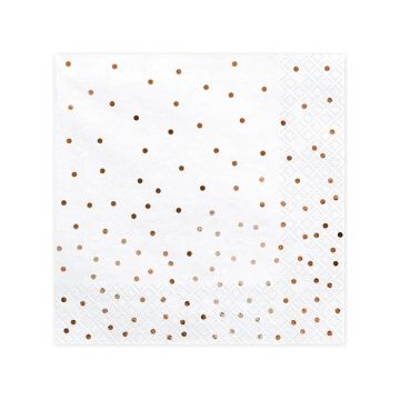 Servietter med Rose Gold Prikker 20x