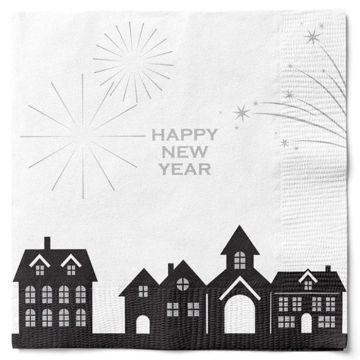 Napkins with fireworks happy new year 20x The Old Pharmacy