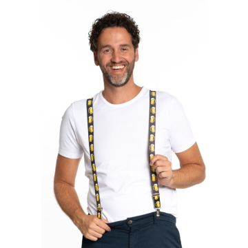 Suspenders with beer motifs one-size unisex