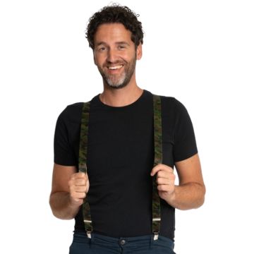 Camouflage suspenders one-size unisex