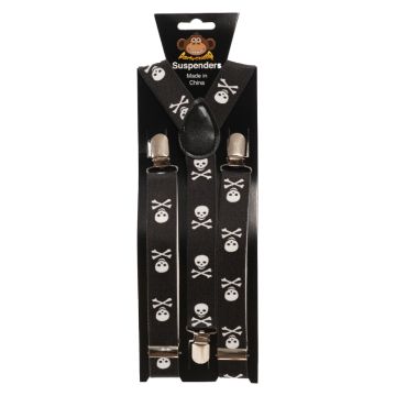 Braces with skull motifs one-size unisex