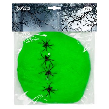 Light Green Spider Web with Spiders - 60g