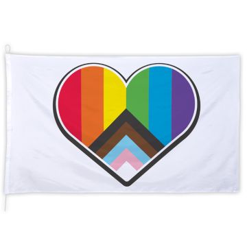 Progress pride flag with heart - 200x300 cm