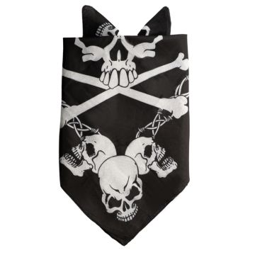 Skull bandana black 52x55 cm