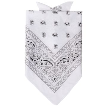 Bandana med traditionelt mønster hvid 55x55 cm