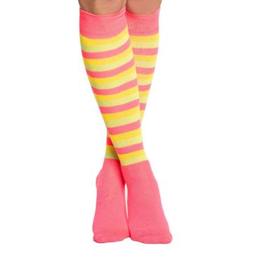 Knee socks for women one-size neon multicolour