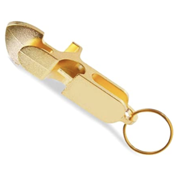 Beer shotgun keychain gold