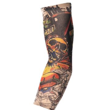 Multicoloured skull tattoo sleeve