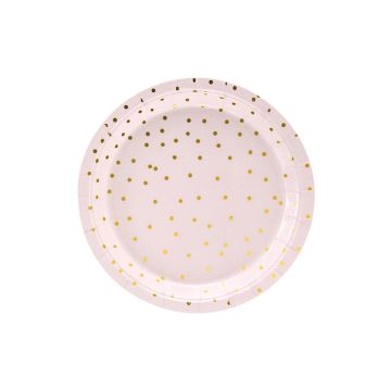 Pink Plate With Dots 6x - 18 cm 