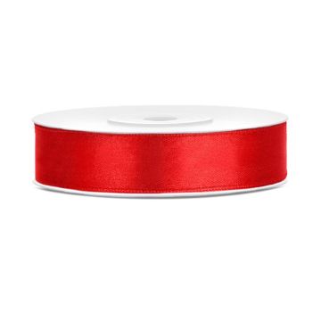 Red Satin Ribbon - 12 mm x 25 m