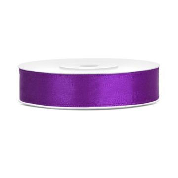 Purple satin ribbon - 12 mm x 25 m