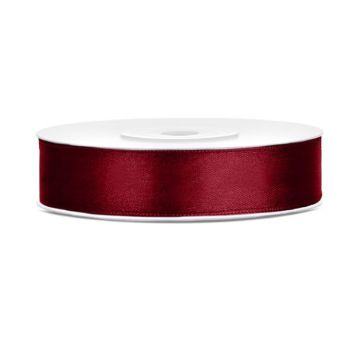Dark Red Satin Ribbon - 12 mm x 25 m