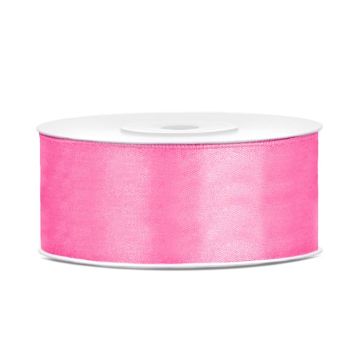 Pink satin ribbon - 25 mm x 25 m
