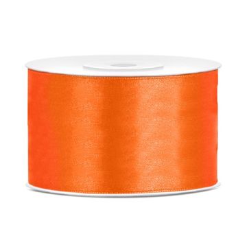 Orange satin ribbon - 38 mm x 25 m