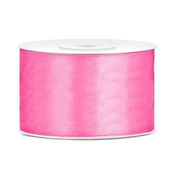 Pink satin ribbon - 38 mm x 25 m