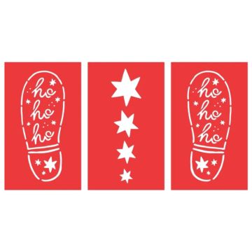 Santa's footprint template 3x - 16.5x27.5 cm mix