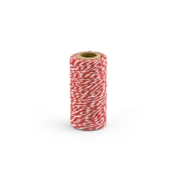 Red striped cotton cord 50 m