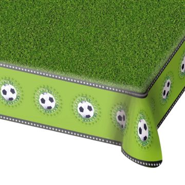Green tablecloth with football motif 130x180 cm