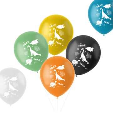 Dinosaur-themed balloons 6x - 33 cm