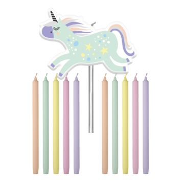 Unicorn birthday candles 11x - 10 cm