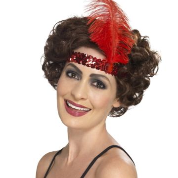 Red feather headband