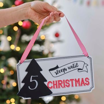 Christmas countdown board in wood 21.5x17 cm