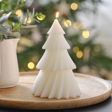 Christmas tree candle white 15x9 cm