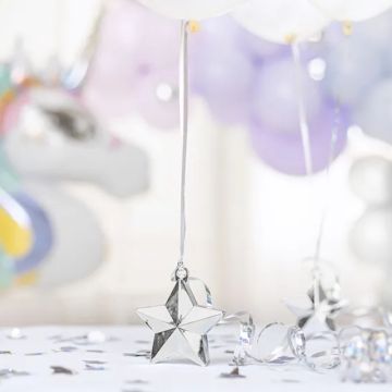 Star-shaped silver balloon weight 10x11 cm