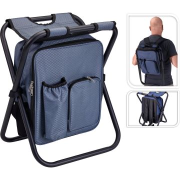 Dark Grey Folding Stool with Cooler Bag