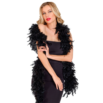 Black Deluxe Feather Boa - 180 cm